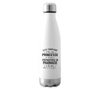 Spreadshirt Cadeau Pharmacienne Princesse Et Préparatrice En Pharmacie Gourde Isotherme, 500 ml, blanc