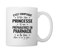 Spreadshirt Cadeau Pharmacienne Princesse Et Préparatrice En Pharmacie Mug Blanc, taille unique, blanc