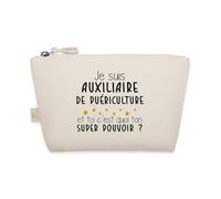 Spreadshirt Cadeau pour Auxiliaire de Puériculture Humoristique/Cadeau Fin d'Année Crêche Trousse, Taille Unique, Nature
