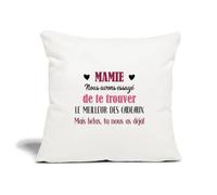 Spreadshirt Cadeau pour Mamie Tu Nous As Déjà Humour Grand-Mère Housse De Coussin Décorative 45 x 45 cm, Taille Unique, Blanc Nature