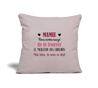 Spreadshirt Cadeau pour Mamie Tu Nous As Déjà Humour Grand-Mère Housse De Coussin Décorative 45 x 45 cm, Taille Unique, Taupe Clair