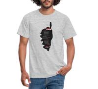 Spreadshirt Carte GR20 Corse T-Shirt Homme, L, Gris chiné