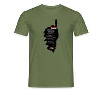 Spreadshirt Carte GR20 Corse T Shirt Homme, M, Vert Militaire