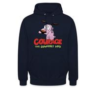 Spreadshirt Cartoon Network Courage Le Chien Froussard Logo Sweat À Capuche Unisexe, L, Marine