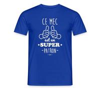 Spreadshirt Ce Mec Est Un Super Patron Idée Cadeau T Shirt Homme, XL, Bleu foncé