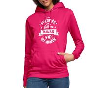 Spreadshirt Certifiée Meilleure Maman du Monde Cadeau Sweat À Capuche Femme, M, Rubis