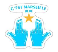 Spreadshirt C'est Marseille Bébé Autocollant Sticker, 10 x 10 cm, blanc mat
