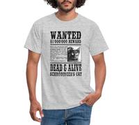 Spreadshirt Chat De Schrödinger Wanted Dead and Alive Paradoxe Physique T Shirt Homme, 3XL, Gris chiné