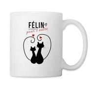 Spreadshirt Chats Amoureux Félin Pour L'Autre Mug Blanc