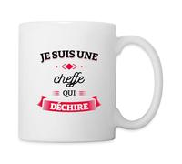 Spreadshirt Cheffe Qui Déchire/Meilleure Patronne/Humour Bureau/Cadeau Départ Collègue Mug Blanc, taille unique, blanc