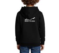 Spreadshirt Cheval Born to Ride Évolution Cavalière Cavalier Sweat À Capuche Enfant Premium