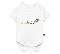 Spreadshirt Chevaux Équitation Développement De La Cavalière Cadeau Chaval Body Manches Courtes Bébé Bio, 92 (1,5-2 ans), blanc