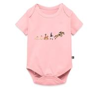 Spreadshirt Chevaux Équitation Développement De La Cavalière Cadeau Chaval Body Manches Courtes Bébé Bio, 68 (3-6 mois), rose