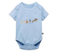 Spreadshirt Chevaux Équitation Développement De La Cavalière Cadeau Chaval Body Manches Courtes Bébé Bio, 92 (1,5-2 ans), bleu clair