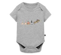 Spreadshirt Chevaux Équitation Développement De La Cavalière Cadeau Chaval Body Manches Courtes Bébé Bio, 68 (3-6 mois), gris chiné