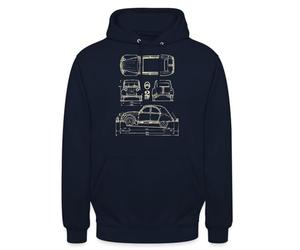Spreadshirt Citroën 2 CV Dedeuche Voiture Ancienne Sweat À Capuche Unisexe, 3XL, Marine