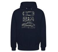 Spreadshirt Citroën 2 CV Dedeuche Voiture Ancienne Sweat À Capuche Unisexe, M, Marine
