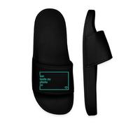 Spreadshirt Claquettes Homme Personnalisables avec Photo ou Texte Tongs Pantoufles Personnalisés, 44, noir