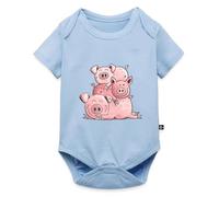 Spreadshirt Cochons Heureux En Pile. Body Manches Courtes Bébé Bio