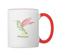Spreadshirt Colibri Martinique Mug Bicolore, taille unique, blanc/rouge