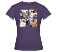 Spreadshirt Collage Photo Personnalisé avec Vos Textes Et Photos Tablier Personnalisé T-Shirt Femme, XL, Violet foncé