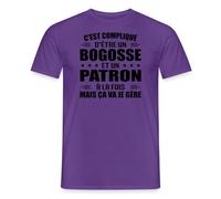 Spreadshirt Compliqué Être Un Bogosse Et Un Patron T Shirt Homme, L, Violet