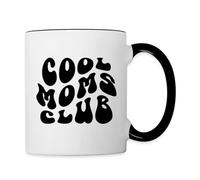 Spreadshirt Cool Moms Club Fête des Mères Cadeau Maman Mug Bicolore, taille unique, blanc/noir