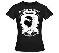 Spreadshirt Corse Presque Parfait Humour T-Shirt Femme, XL, Noir