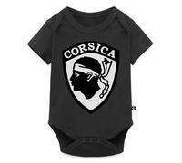 Spreadshirt Corse Tête De Maure Corsica Blason Body Manches Courtes Bébé Bio, 68 (3-6 mois), noir