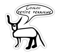 Spreadshirt Coucou Petite Perruche Autocollant Sticker, 10 x 10 cm, blanc mat