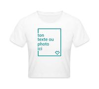 Spreadshirt Créez Votre Crop Top Personnalisé avec Texte ou Photo Imprimée Crop Top, S, Blanc