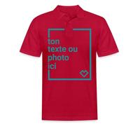 Spreadshirt Créez Votre Propre Polo Shirt Personnalisé avec Texte ou Photo Imprimée Polo Homme, 4XL, Cherry Red