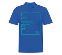 Spreadshirt Créez Votre Propre Polo Shirt Personnalisé avec Texte ou Photo Imprimée Polo Homme, L, Bleu Royal