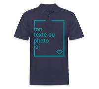 Spreadshirt Créez Votre Propre Polo Shirt Personnalisé avec Texte ou Photo Imprimée Polo Homme, XL, Bleu Marine
