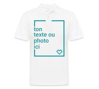 Spreadshirt Créez Votre Propre Polo Shirt Personnalisé avec Texte ou Photo Imprimée Polo Homme, XXL, Blanc
