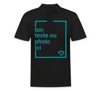 Spreadshirt Créez Votre Propre Polo Shirt Personnalisé avec Texte ou Photo Imprimée Polo Homme, XXL, Noir