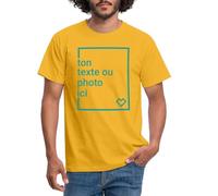 Spreadshirt Créez Votre Propre T-Shirt Personnalisé avec Texte ou Photo Imprimée T-Shirt Homme, M, Jaune