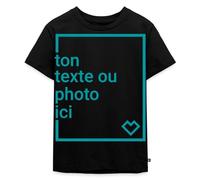 Spreadshirt Créez Votre Propre T-Shirt Personnalisé avec Texte ou Photo Imprimée T-Shirt Premium Enfant, 134/140 (8 Ans), Noir