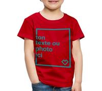 Spreadshirt Créez Votre Propre T-Shirt Personnalisé avec Texte ou Photo Imprimée T-Shirt Premium Enfant, 110/116 (4 Ans), Rouge