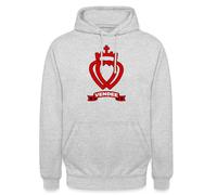 Spreadshirt Cœur Vendéen Vendée Symbole Cadeau Vendéen Sweat À Capuche Unisexe, L, Gris Clair chiné
