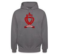 Spreadshirt Cœur Vendéen Vendée Symbole Cadeau Vendéen Sweat À Capuche Unisexe, L, Gris éléphant