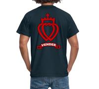 Spreadshirt Cœur Vendéen Vendée Symbole Cadeau Vendéen T Shirt Homme, L, Marine