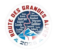 Spreadshirt Cyclisme Route des Grandes Alpes 2025 Idée Cadeau Vélo Autocollant Sticker, 10 x 10 cm, brillant transparent