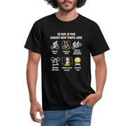 Spreadshirt Cycliste Vélo Passion Cyclisme Cadeau Humour Vélo T-Shirt Homme, M, Noir