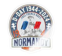 Spreadshirt D-Day 80e Anniversaire 1944 2024 Invasion Normandie France Autocollant Sticker, 10 x 10 cm, brillant transparent