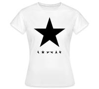 Spreadshirt David Bowie Blackstar Album Cover T Shirt Femme, S, Blanc