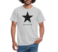 Spreadshirt David Bowie Blackstar Album Cover T Shirt Homme, L, Gris chiné