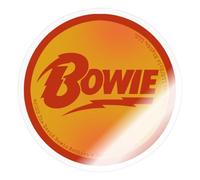 Spreadshirt David Bowie Écriture Rouge Avec Flash Autocollant Sticker, 10 x 10 cm, brillant transparent