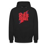 Spreadshirt David Bowie Rebel Rebel avec Flash Sweat À Capuche Unisexe, XL, Noir