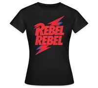 Spreadshirt David Bowie Rebel Rebel avec Flash T Shirt Femme, S, Noir